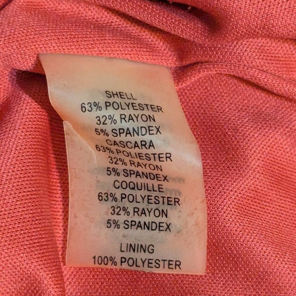 Vince Camuto Woman's Shift Dress Pink Pockets Gold Zipper Size 8 Lined - Picture 5 of 7